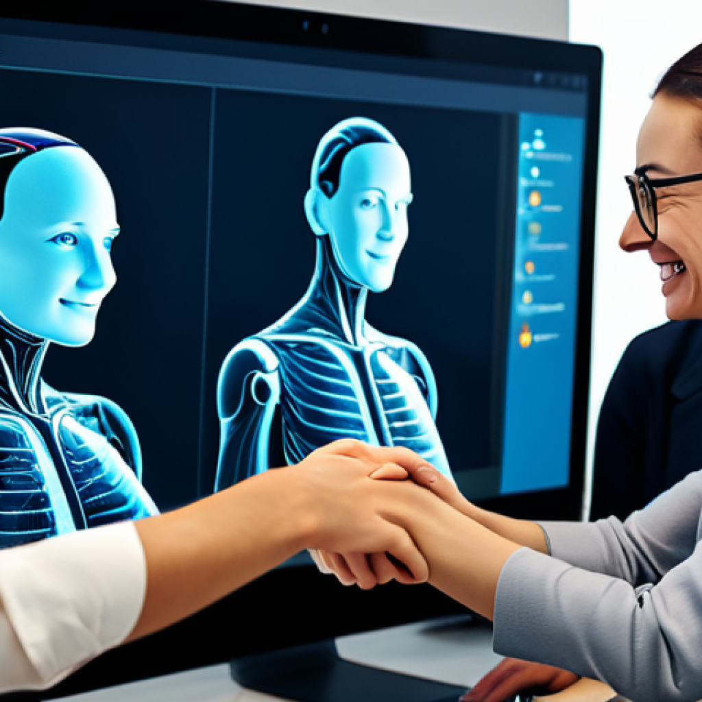 A visually striking AI chatbot interface, depicted as a sophisticated network of glowing neural lines, seamlessly interacting with a diverse group of fully clothed Polish individuals in a bustling, modern co-working space. The individuals are smiling, engaged, and appear to be communicating naturally with the AI, which subtly displays Polish linguistic nuances and cultural motifs. The background features blurred, contemporary office architecture with soft, warm lighting. The overall scene emphasizes natural language processing and genuine understanding. safe for work, appropriate content, fully clothed, professional, perfect anatomy, correct proportions, natural pose, well-formed hands, proper finger count, high quality, professional photography, digital art.