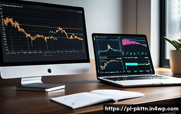자연어 처리 모델 튜닝 시 유의할 기본 이론 - A detailed professional workspace featuring a modern computer setup displaying graphs and charts of ...